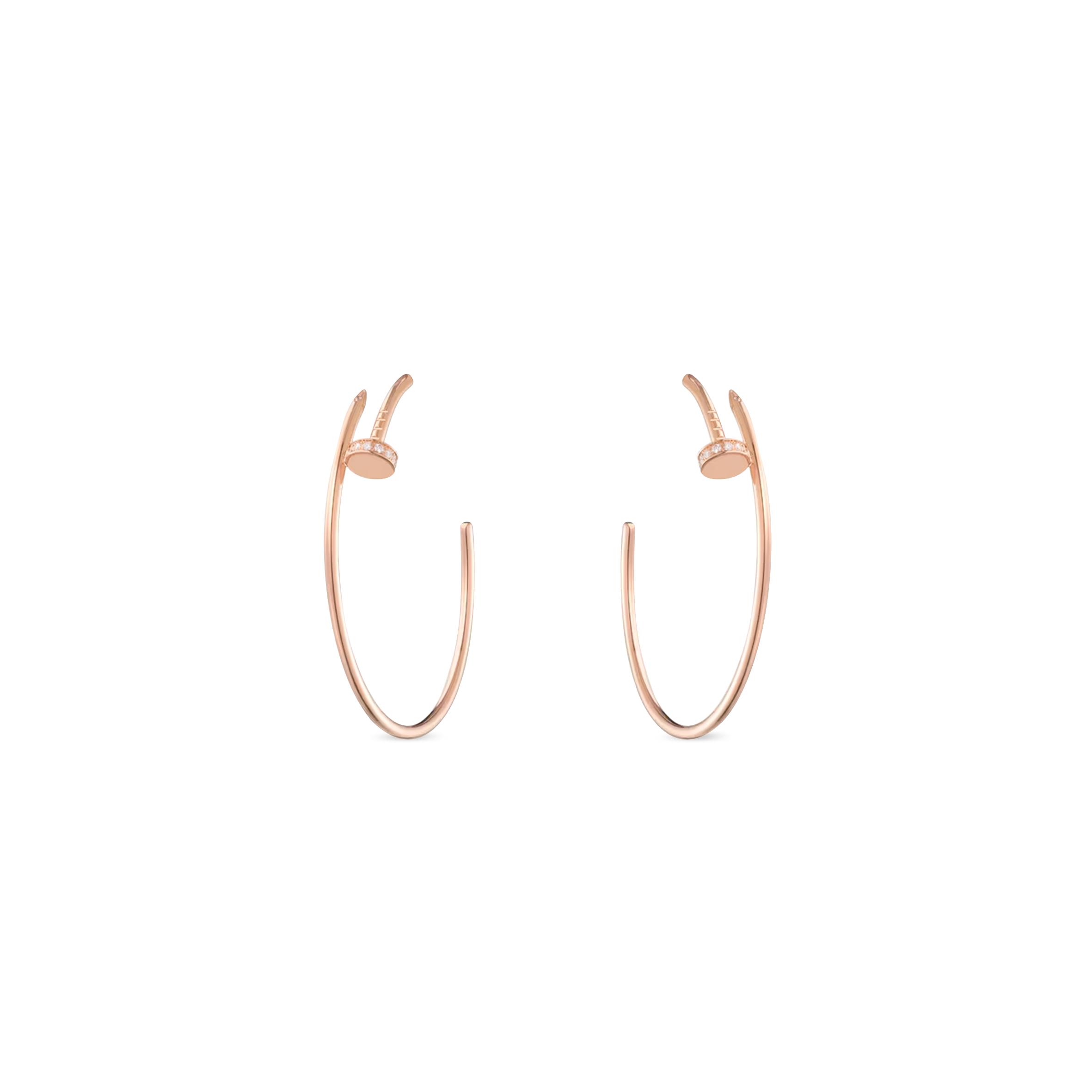 CARTIER JUSTE UN CLOU HOOP EARRINGS, LARGE MODEL, DIAMONDS B8301212